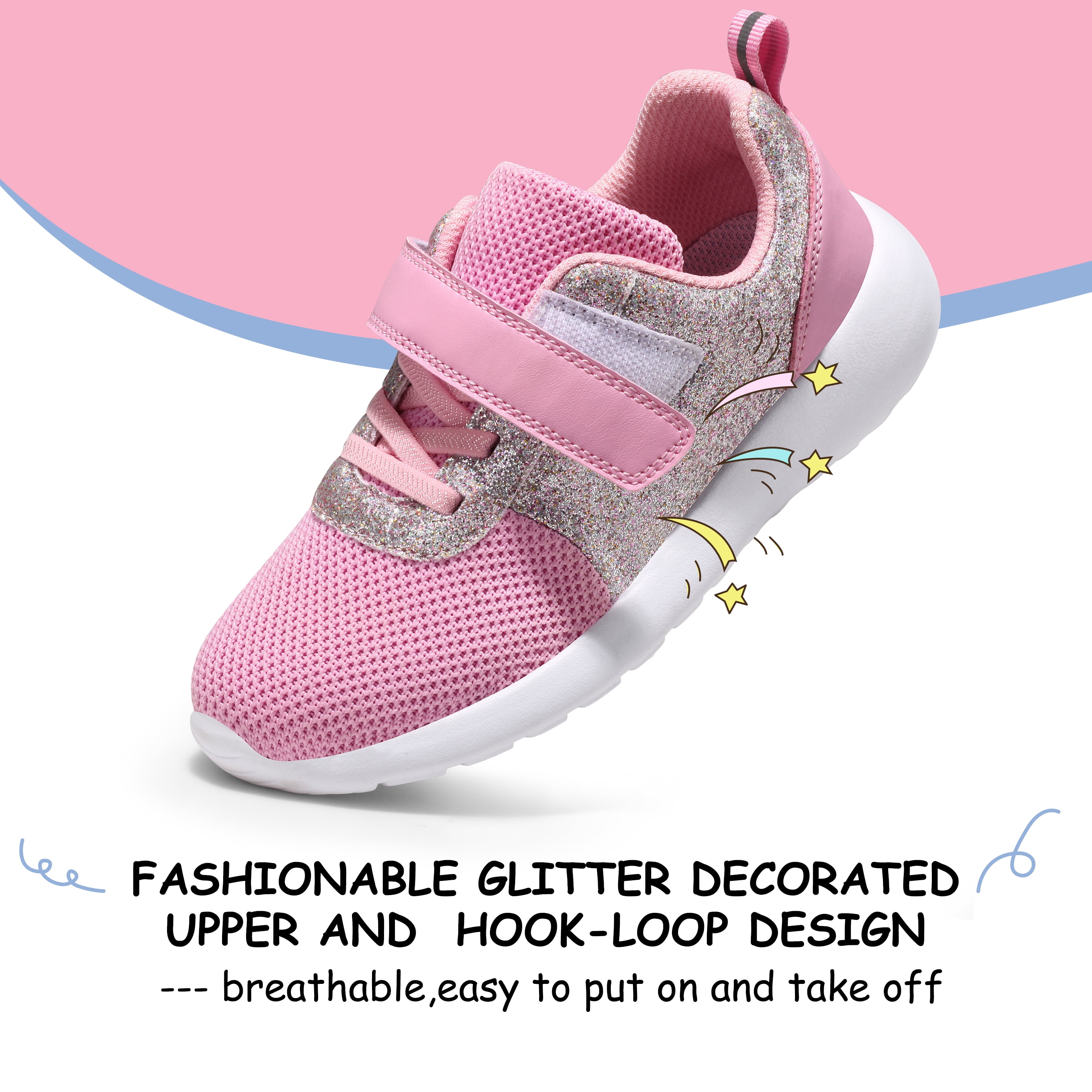 Girls Toddler Size 8 Glitter Sparkly Sneakers Tennis Shoes Link #F17P