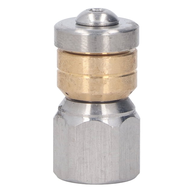 Pressure Washer Nozzle Stainless Steel Brass Compact Mini Drain Sewer Nozzle for Hot and Cold Water 5000 PSI G1/4in Female Thread