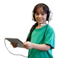 thumbnail image 3 of Auriculares estéreo multimedia Califone 3066AVT Deluxe con conector para auriculares, correa de plástico ABS resistente con "Comfort Sling" que distribuye mejor el peso para mayor comodidad, diadema t, 3 of 3