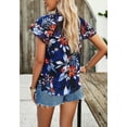 thumbnail image 5 of Tiered Short Sleeve Floral Blouse, Black, Medium, 5 of 5