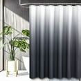 thumbnail image 5 of Grey/Gray Shower Curtain, Ombre Linen Textured Heavy Duty Fabric Shower Curtain Set with Plastic Hooks, Modern Hotel Chic Decorative Thick Cloth Curtain for Bathroom Showers and Bathtubs, 72 x 72, 5 of 6