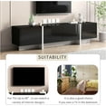 thumbnail image 3 of Contemporary Rectangle Design TV Stand, Unique Style TV Console Table for TVs Up to 80'', Modern TV Cabinet with High Gloss UV Surface for Living Room, 3 of 8
