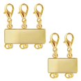 thumbnail image 1 of Necklace Clasps, 2PCS Brass 14k Gold Plated Gold Multi Necklace Layering Clasps Magnetic Layer Clasps, 1 of 5