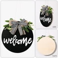 thumbnail image 5 of Welcome Sign For Front Door Decor - Welcome Wreaths For Front Door Signs - Black Rustic Farmhouse Welcome Sign - Front Porch Decor Front Door Decorations Spring/Winter/fall 12'', 5 of 7