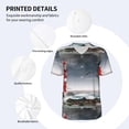 thumbnail image 4 of Daiia 3d Lighthouse in the Surf Mens Baseball Jersey Button Down Shirts Short Sleeve Sports Uniforms-Medium, 4 of 9