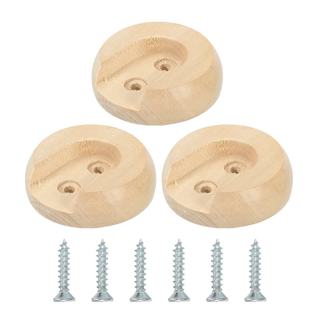 6Pack Wooden Closet Rod Holders, Rod Brackets Support with Screws for 25mm Rods
