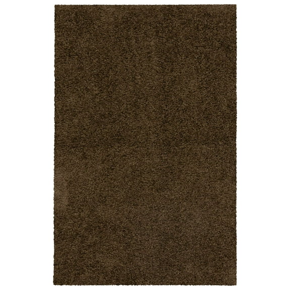 Mainstays Traditional Solid Brown Suede Shag Indoor Accent Rug, 2'6" x 3'10"
