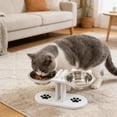 thumbnail image 4 of Rewenti Support de Bol pour Animaux en Bois Réglable Incliné Support de Bol pour Chats Bol Surélevé Mangeoire, 4 of 5