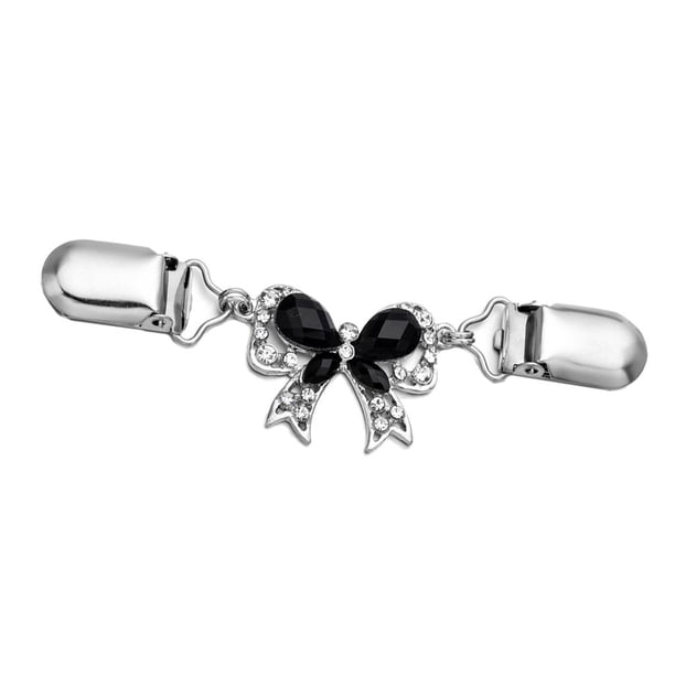 Clip de cuello perfecl rectangular de moda para mujer broche de chal de suéter color plateado