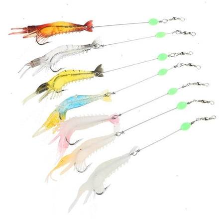 NANMELX 7 Pcs Artificial Lures Silicone Soft Shrimp Baits for Freshwater Saltwater