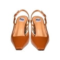 thumbnail image 2 of Ninety Union Blake Metallic Trim Block Heel Slingback, Cognac, 11, 2 of 5