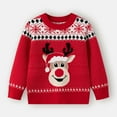 thumbnail image 2 of Atogsazn Children's Boys Girls Christmas Fleece Sweater Kids Printed Long Sleeve Sweaters Fall Winter Warm Clothes 5-6 Years Wine on Clearance, 2 of 6