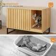 thumbnail image 5 of Vabches Hidden Cat Litter Box Enclosure Furniture, Multi-Functional Cat Washroom Bench with Cat Scratching Pad and Fluted Doors, 5 of 9