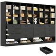 thumbnail image 5 of iSunirm 94.4" Modular Closet System with 12 Drawers and 24 Cube Storage, Freestanding Wood Walk-in Closet Organizers, Black, 5 of 6