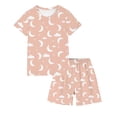 thumbnail image 4 of YHAJDS Girl 2 Piece Lounge Set Mini Print Short Sleeve Round Neck Tee Pullover Shorts Home Set, 4 of 9