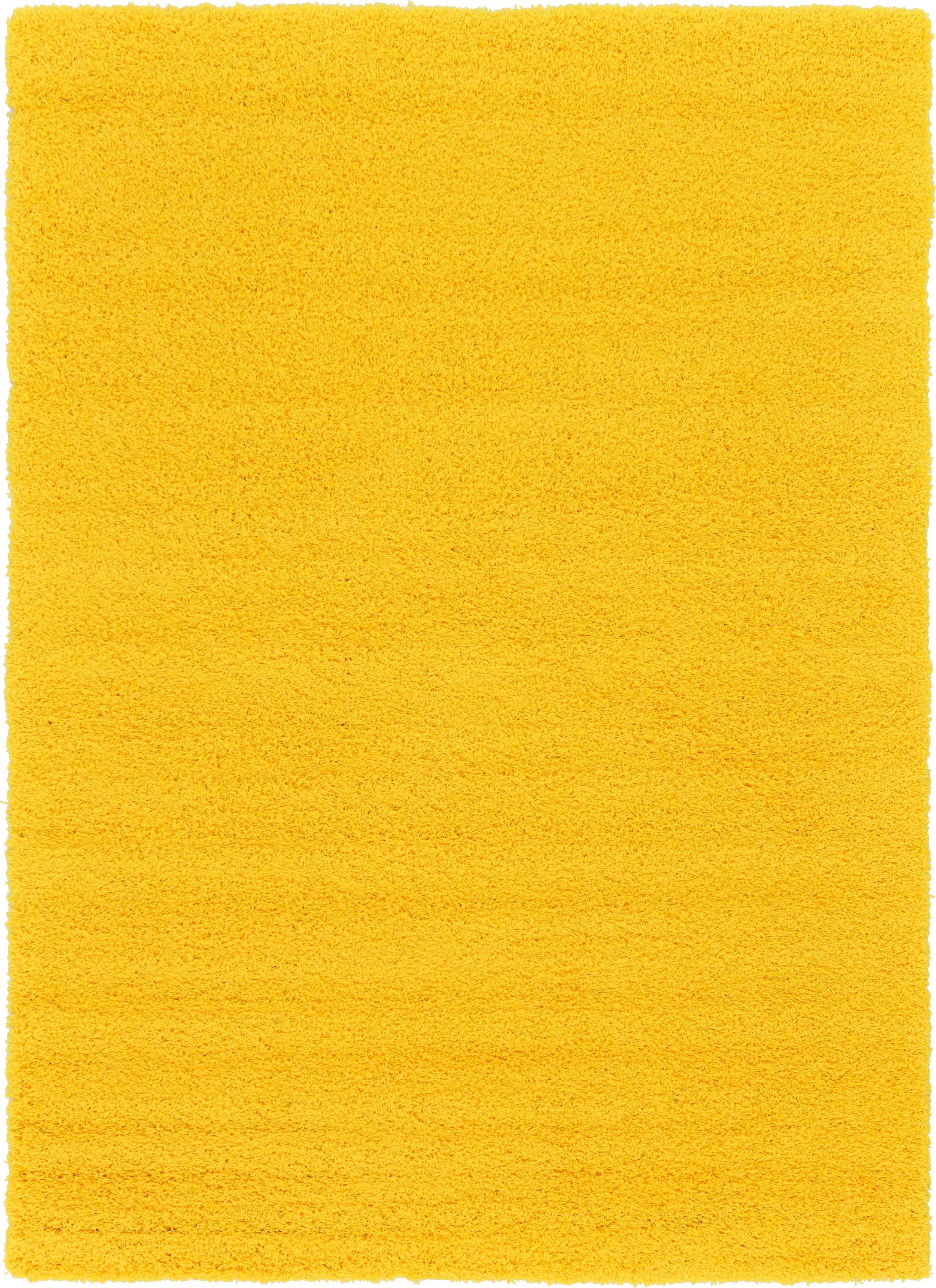 Unique Loom Shag Solid Print Modern Area Rugs, Yellow