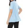 thumbnail image 4 of Women's Casual Short Sleeve Draped Open Front Solid Cardigan, 4 of 5