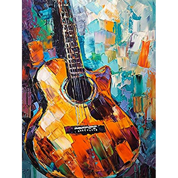 Abstract Guitar Canvas Wall Art Paintings,Suitable for Living Room Bedroom Office Hotel Cafe and Apartment Decoration.