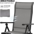 Lounge Chair Patio Folding Lawn Chairs High Back Camping w/ Retractable