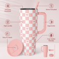 thumbnail image 2 of Vaso SANDJEST a cuadros y corazón de acero inoxidable de 1,2 L, 2 of 9