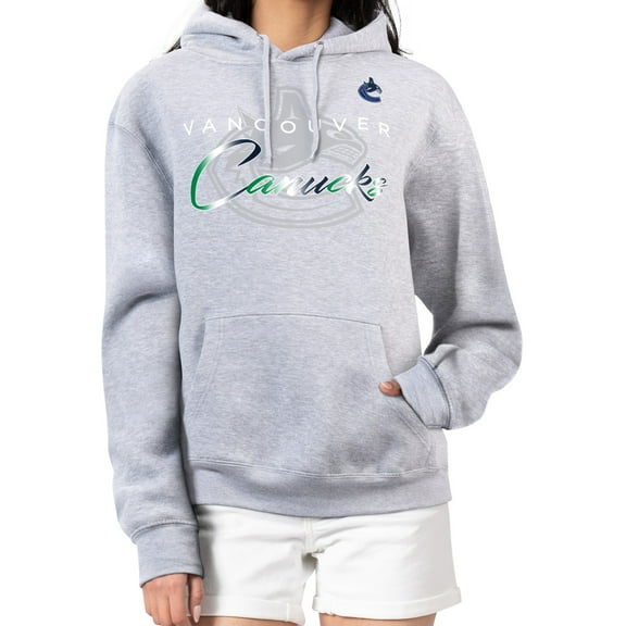 Women's G-III 4Her by Carl Banks Gray Vancouver Canucks Shadow Logo Fleece Hoodie
