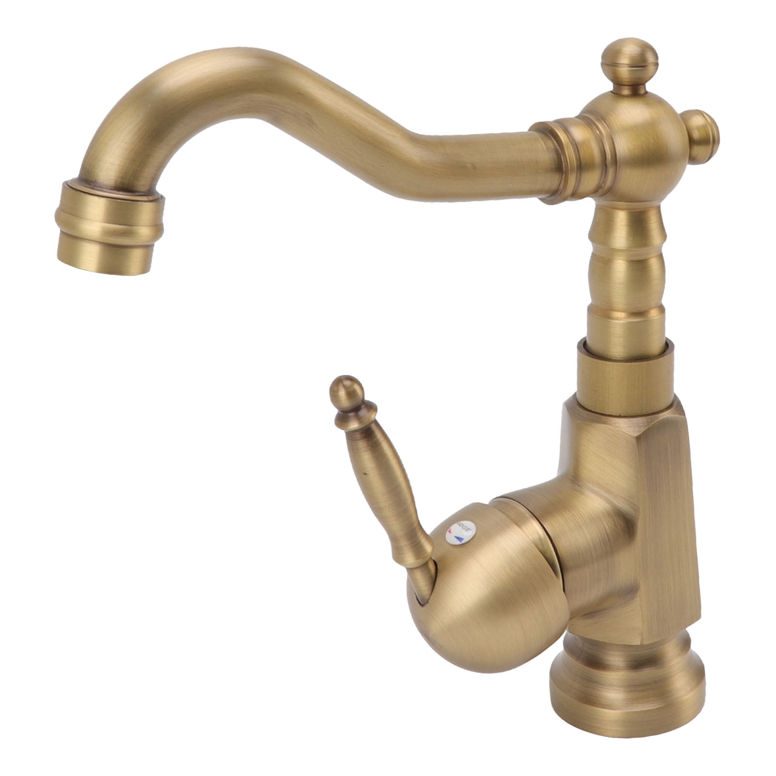 Riousery Bathroom Sink Faucet Antique Brass Vanity Mixer Faucet Tap Heightening Single Handle Wash Basin Tap