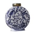 thumbnail image 1 of Jarrón de flores de porcelana azul y blanca, jarrón decorativo, tarro plano, artesanía de cerámica 16cmx31cm, 1 of 9