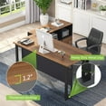 thumbnail image 2 of Tribesigns L-Shaped Computer Desk, 55 inches Executive Desk with 43"lateral File Cabinet, Gaming Desk Business Furniture with Drawers and Storage Shelves, 2 of 7