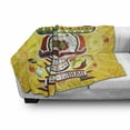 thumbnail image 3 of Day of the Dead Soft Flannel Fleece Blanket, Mexican Sugar Skull with Tacos and Chili Pepper November 2nd Colorful Art Print, Cozy Plush for Indoor and Outdoor Use, 70" x 90", Yellow, by Ambesonne, 3 of 6