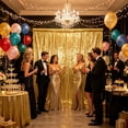 thumbnail image 4 of Shimmer Wall Backdrop, Cable-Mounted Sequin Background Curtain for Wedding Anniversary Birthday Party, Photo Booth, Indoor Reception & Photoshoot Decoration, Glamour Party Decor, 4 of 6