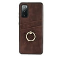 thumbnail image 1 of Slim Fit Case for Samsung Galaxy S20 FE 6.5 Inch with Ring Holder Stand Bracket Card Slots Phone Cover, Soft TPU PU Leather Shockproof Anti-Drop Protective Case for Samsung Galaxy S20 FE,Coffee, 1 of 17