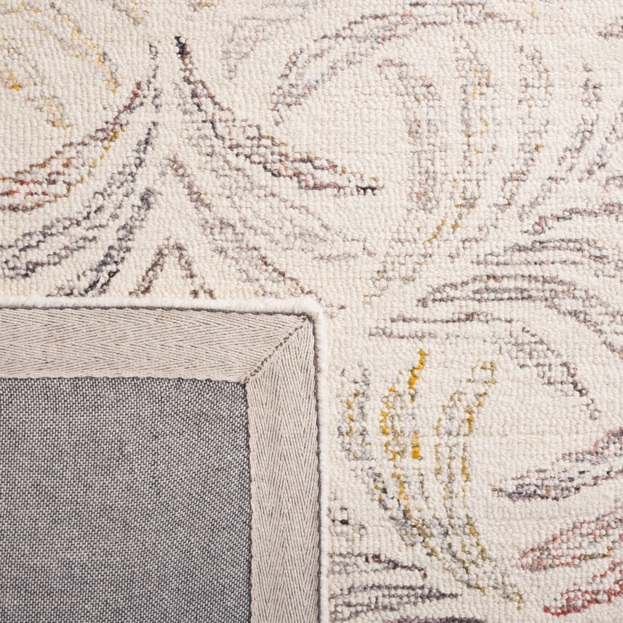 SAFAVIEH Jardin Thaddeus Leaves Area Rug, Ivory/Red, 3' x 5'