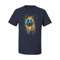 thumbnail image 2 of Bear Painting Splatter Abstract Art Animal Lover Men's Graphic T-Shirt, Navy, Large, 2 of 3