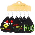 thumbnail image 1 of Grinch Earrings for Women Grinch Christmas Decorations 3 Pairs Of Christmas Earrings Handmade Tear Drop Faux Leather Earrings New Year Party Earrings Set Winter Holiday Jewelry Gifts, 1 of 2
