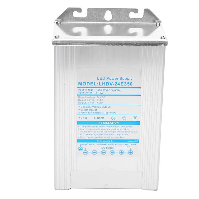 Fuente de alimentación conmutada a prueba de lluvia Ticfox Aleación de aluminio 350 W LHDV-24E 350 24 V