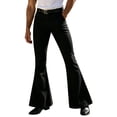 thumbnail image 2 of CONZONE Mens Casual Flared Pants Straight Leg Vintage Pants for Men Trendy Slim Fit Plaid Bell Bottom With Pockets, 2 of 5
