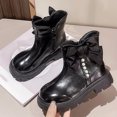 thumbnail image 5 of DxhmoneyHX Boots for Girls Cute Faux Leather Shoes Fall&nbsp;Winter Slip on Casual Shoes Fashion Solid Side Zipper Low Heel Dress Shoes Size 29, 5 of 9