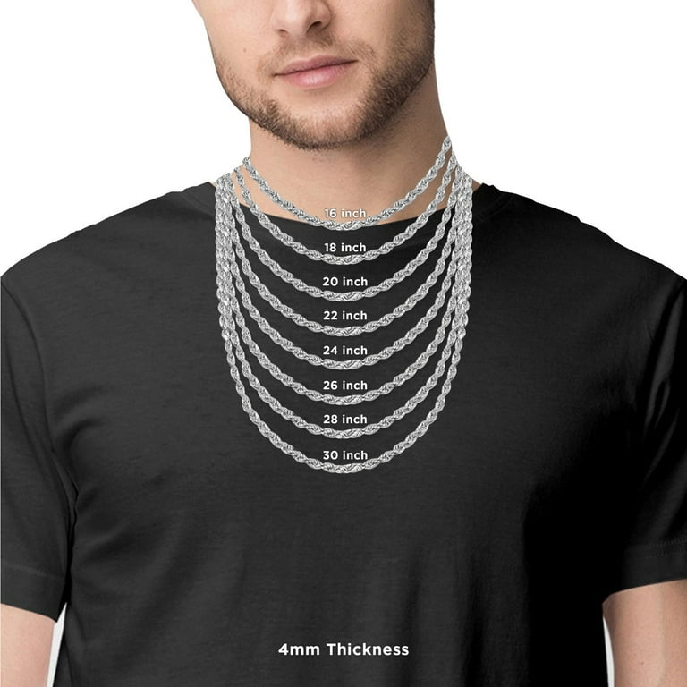 14k white gold rope chain 20 inch deals