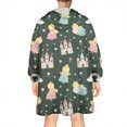 thumbnail image 2 of Dark Green Princess Castle Rainbow Pattern Wearable Oversized Blanket,Wearable Blanket Hoodie for Adults,Cozy Hooded Blankets with Super Pockets,Super Warm Fuzzy Pullover for Women & Men, 2 of 6