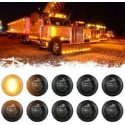 PSEQT 3/4" Round Amber LED Side Marker Lights Clearance Turn Signal Indicators Bullet Grommet Light