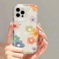 thumbnail image 1 of Airbags-funda cuadrada de flores para iPhone, carcasa trasera suave para modelos 12, 11, 12, 13, 14 Pro Max, XR, X, XS, 6S, 7, 8 Plus, SE 2022, 2020, 1 of 4