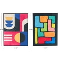 thumbnail image 3 of 25" x 33" Geometric Framed Wall Art with Black Frame, by DecMode (2 Count), 3 of 9