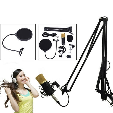 Yosoo BM800 Studio Recording Kit Blue Dynamic Condenser Microphone Mic +Shock