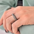 thumbnail image 2 of 81stgeneration Women's 999 Fine Silver Karen Hill Tribe Intertwined Cable Rope Adjustable Ring, 2 of 5