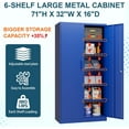 thumbnail image 2 of MIIIKO Metal Storage Cabinet with Locking Doors, Blue Garage Lockable Steel Cabinets with 4 Doors and 5 Shelves for Home, Garage, Pantry Workshop Warehouse, 2 of 6
