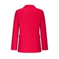 thumbnail image 5 of jjayotai Womens Padded Shoulder Blazer, Fall Button Open Front Business Casual Long Sleeve Lapel Office Suit Jacket Hot Pink S, 5 of 8