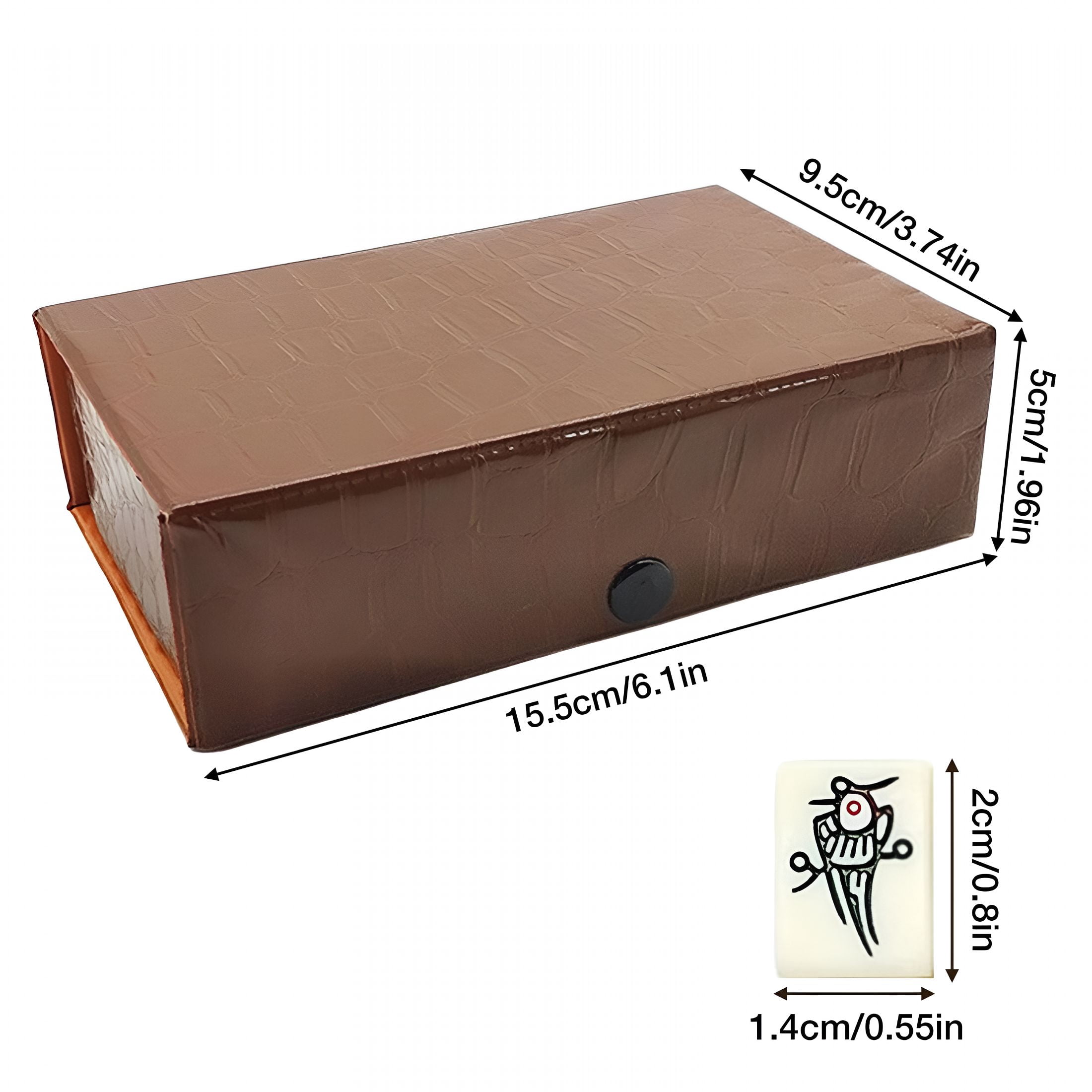 BESTSKY 2026 New Mini Portable Travel Mahjong Set,Exquisite Snake Skin Pattern Storage Box,Pocket Sized Compact Mahjong Kit,Lightweight Entertainment Game for Travel&Outdoor Leisure,Multicolor,1Set