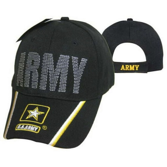 US ARMY Veteran Stitched Baseball Cap Black Military Hat with American Flag