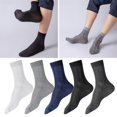 thumbnail image 3 of Elegant Men's Office Business Dress Socks 5 Pairs Silk Cotton Formal Suit Striped Professional Short Tube Ankle Socks, 3 of 18