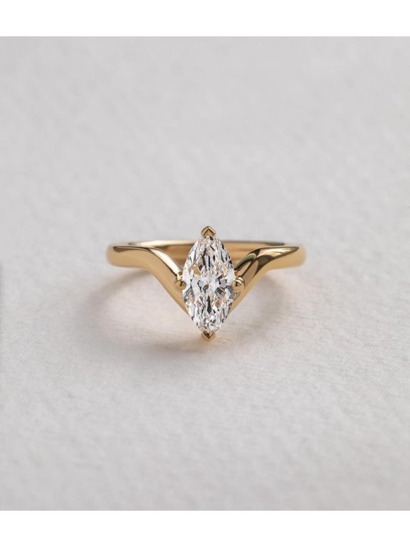 0.90ct Marquise Cut Solitaire Stunning Sparkling Moissanite Diamond Ring Classic Minimalist Engagement Ring and wedding gift or promise Gift her